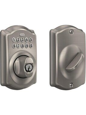 Electronic Keypad Deadbolt Lock, Satin Nickel Finish, Camelot Style, Secure Home